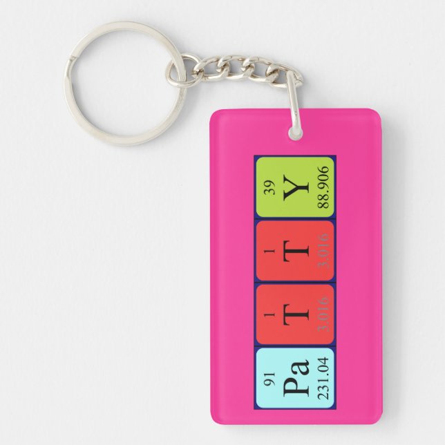 Patty periodic table name keyring (Front)