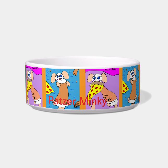 Patzer Minky Medium Sized Pet Bowl (Front)