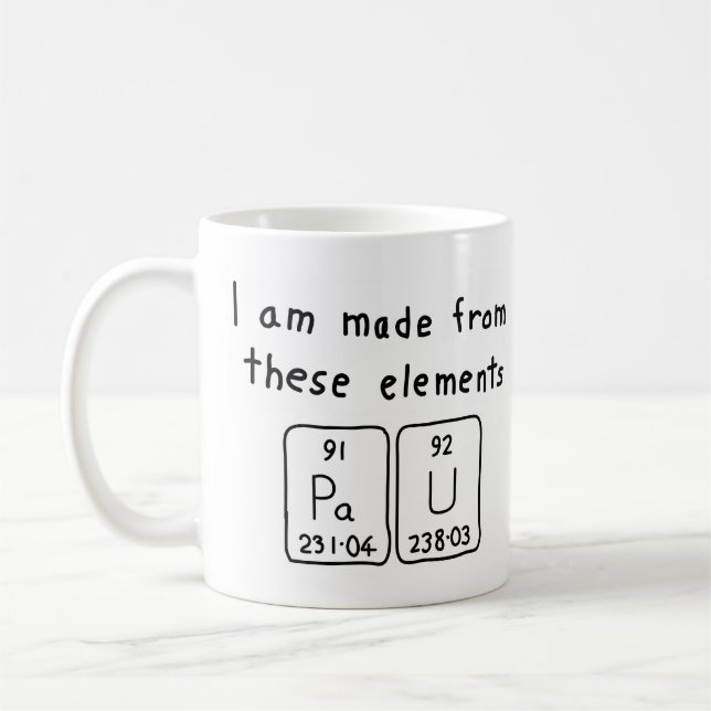 Pau periodic table name mug (Left)