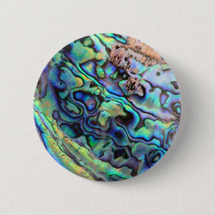 Paua abalone shell detail 2 inch round button