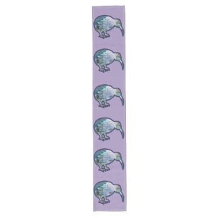 Paua Kiwi Bird on Lilac Purple Long Table Runner