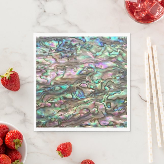 Paua Shell Abalone Natural Luncheon Paper Napkin (Insitu)