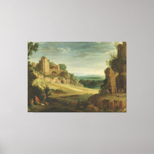 Paul Bril  Landscape with a hunting party Canvas Print