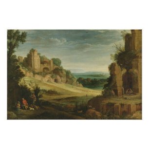 Paul Bril  Landscape with a hunting party Poster