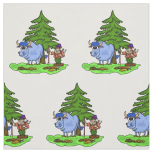 Paul Bunyan (shaved) and Blue Ox Babe Fabric