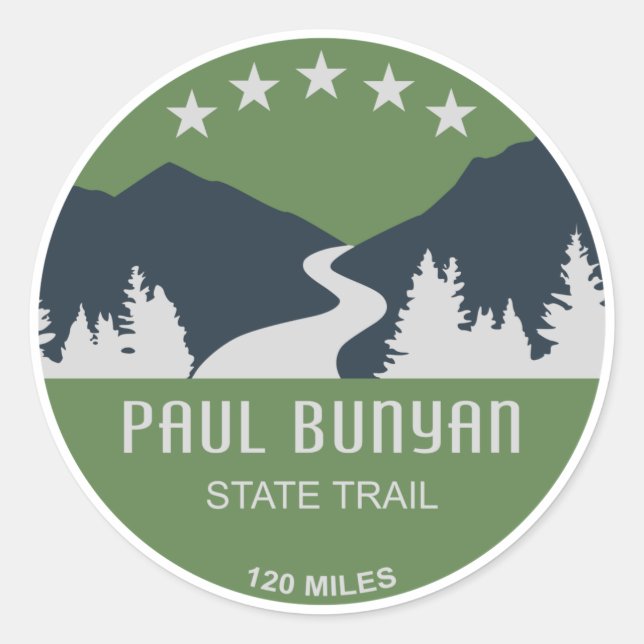 Paul Bunyan State Trail Classic Round Sticker (Front)