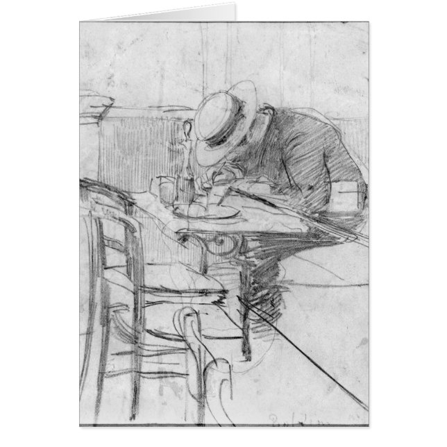 Paul Cesar Helleu at a table in a cafe (Front)