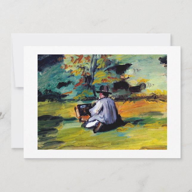 Paul Cezanne A Painter at Work impressionist art Announcement (Front)