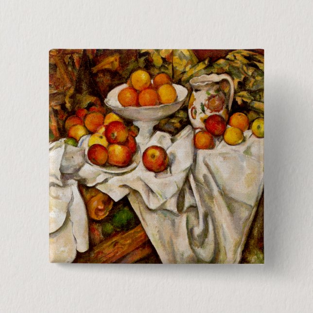 Paul Cézanne - Apples and Oranges 2 Inch Square Button (Front)