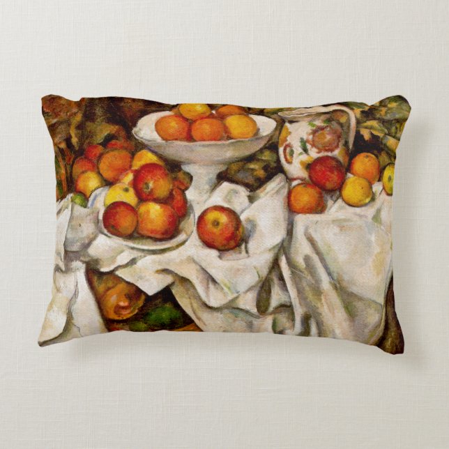 Paul Cezanne Apples Oranges Impressionism Accent Pillow (Back)