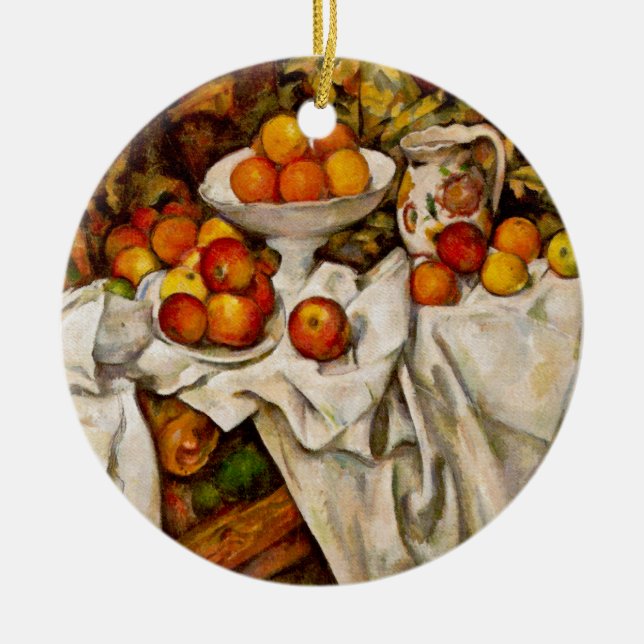 Paul Cezanne Apples Oranges Impressionism Ceramic Ornament (Front)