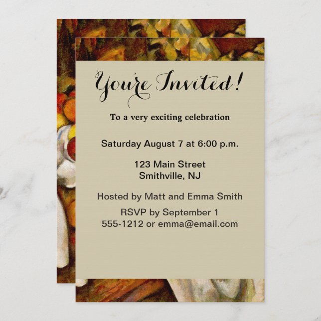 Paul Cezanne Apples Oranges Impressionism Invitation (Front/Back)