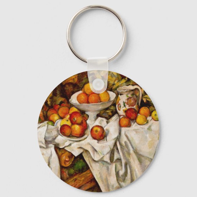 Paul Cezanne Apples Oranges Impressionism Keychain (Front)