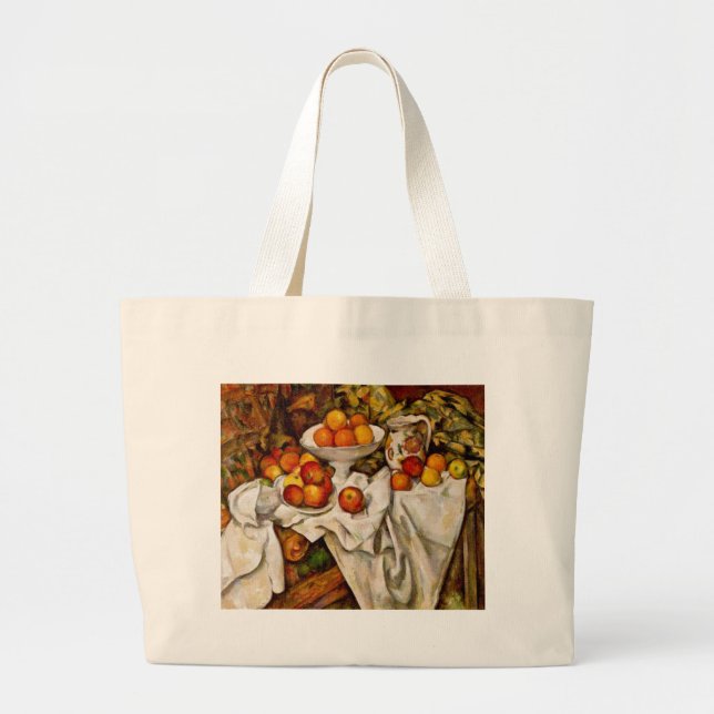 Paul Cezanne Apples Oranges Print Impressionism Large Tote Bag (Front)