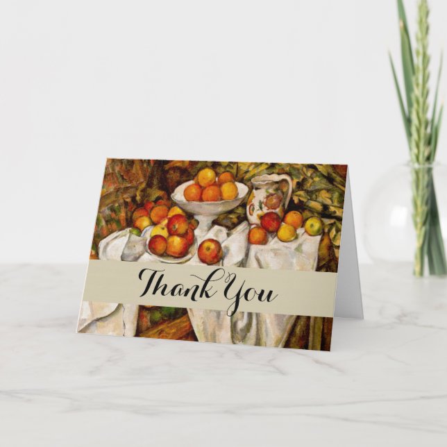 Paul Cezanne Apples Oranges Print Impressionism Thank You Card (Front)