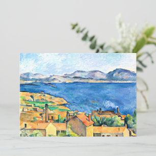 Paul Cezanne art, The Bay of Marseilles, Card