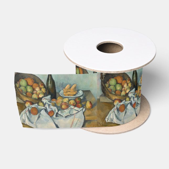 Paul Cezanne Basket of Apples Vintage Still Life Satin Ribbon (Spool)