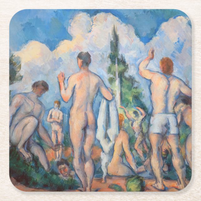 Paul Cezanne - Bathers Square Paper Coaster (Front)