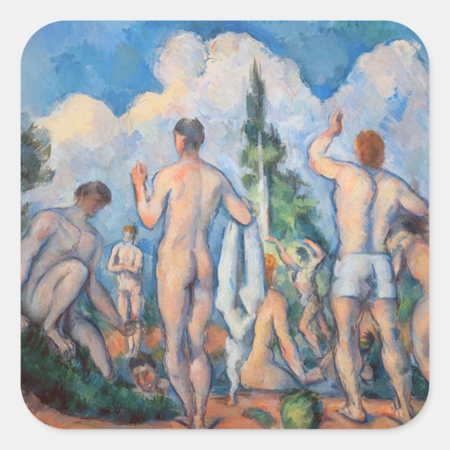 Paul Cezanne - Bathers Square Sticker (Front)