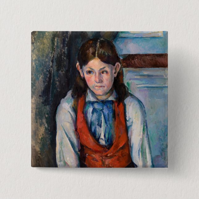 Paul Cezanne - Boy in the Red Vest 2 Inch Square Button (Front)