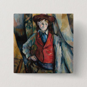 Paul Cezanne - Boy in the Red Vest 2 Inch Square Button
