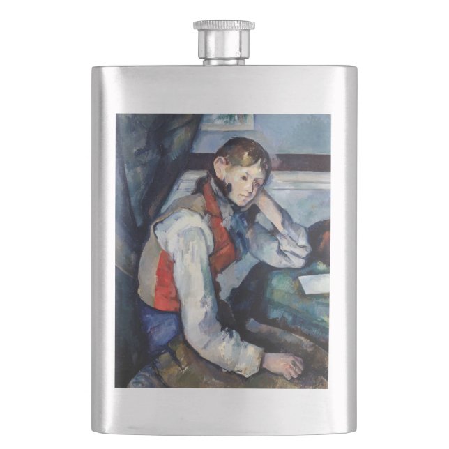 Paul Cezanne - Boy in the Red Vest Hip Flask (Front)