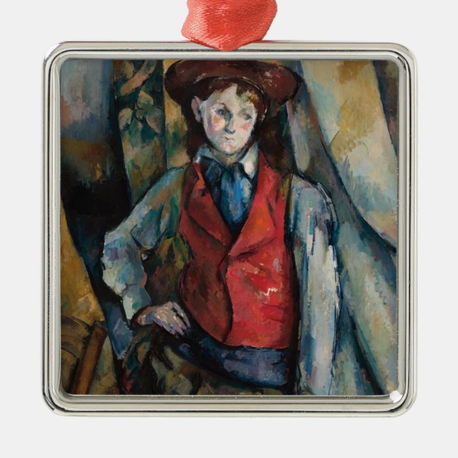 Paul Cezanne - Boy in the Red Vest Metal Ornament (Front)