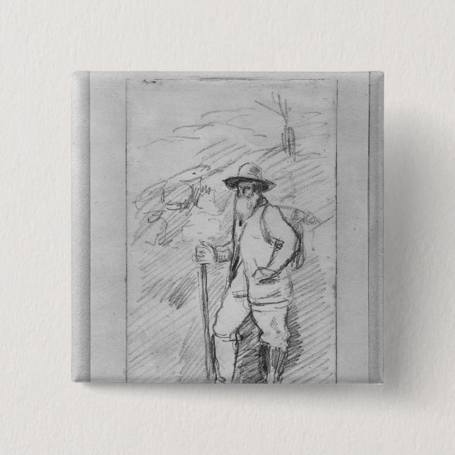 Paul Cezanne | Camille Pissarro 2 Inch Square Button (Front)