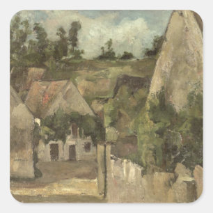 Paul Cezanne   Crossroads at the Rue Remy, Auvers, Square Sticker