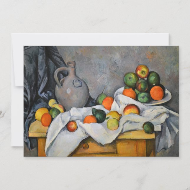 Paul Cezanne - Curtain, Jug and Fruit Bowl Invitation (Front)