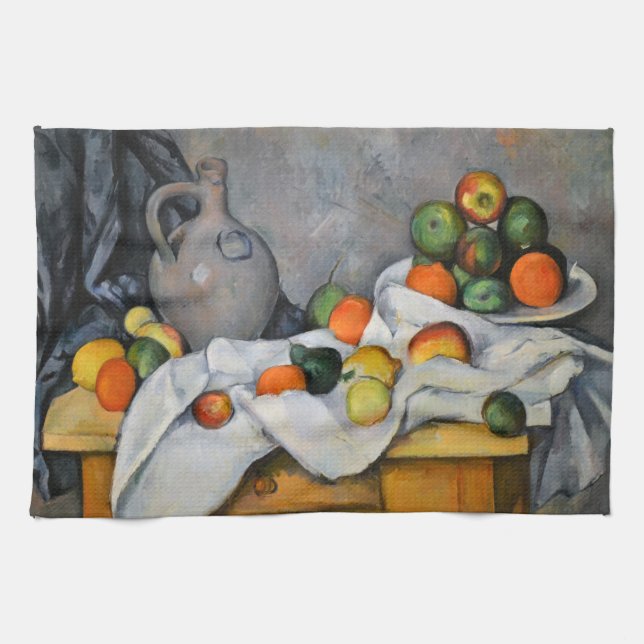 Paul Cezanne - Curtain, Jug and Fruit Bowl Kitchen Towel (Horizontal)