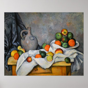 Paul Cezanne - Curtain, Jug and Fruit Bowl Poster