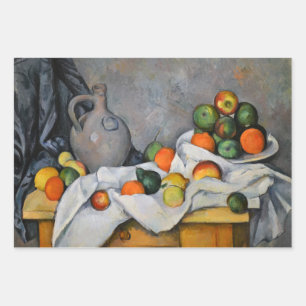 Paul Cezanne - Curtain, Jug and Fruit Bowl Wrapping Paper Sheet