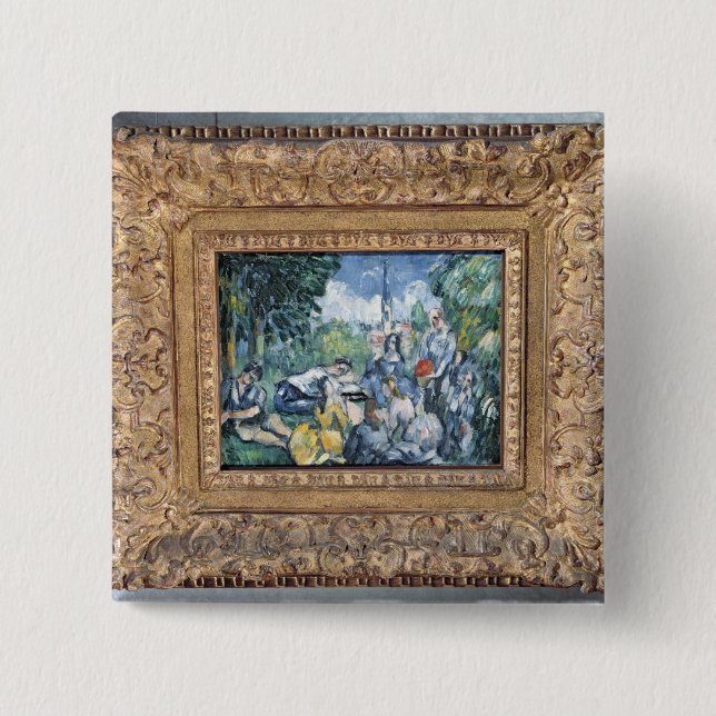 Paul Cezanne | Dejeuner sur l'herbe, 1876-77 2 Inch Square Button (Front)