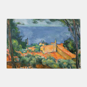 Paul Cezanne - Estaque with Red Roofs Doormat