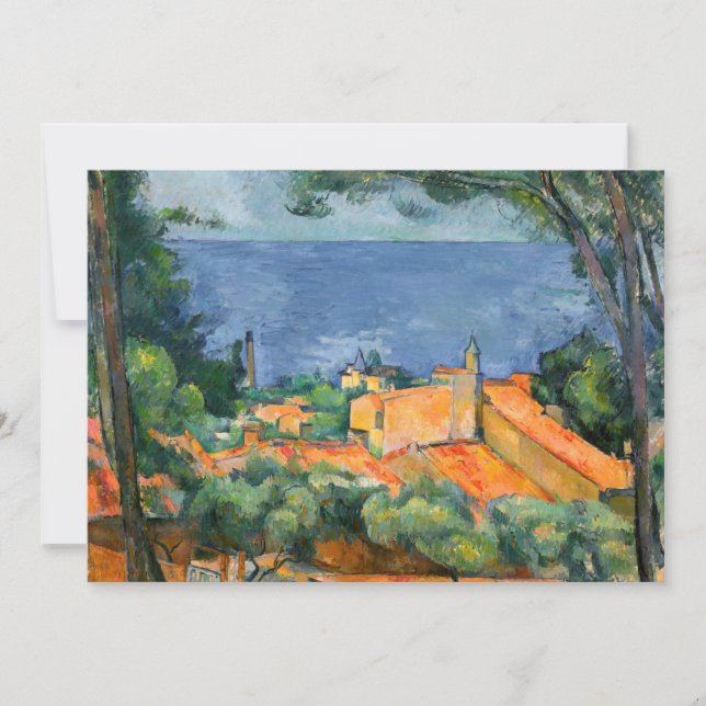 Paul Cezanne - Estaque with Red Roofs Invitation (Front)