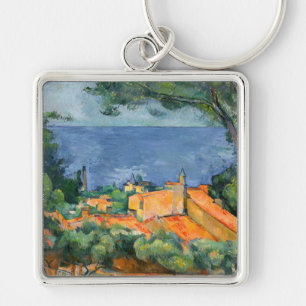 Paul Cezanne - Estaque with Red Roofs Keychain