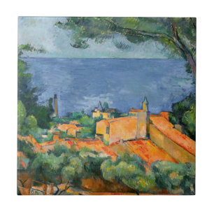 Paul Cezanne - Estaque with Red Roofs Tile
