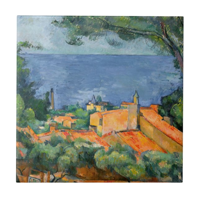 Paul Cezanne - Estaque with Red Roofs Tile (Front)