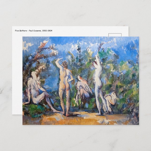 Paul Cezanne - Five Bathers Postcard (Front/Back)