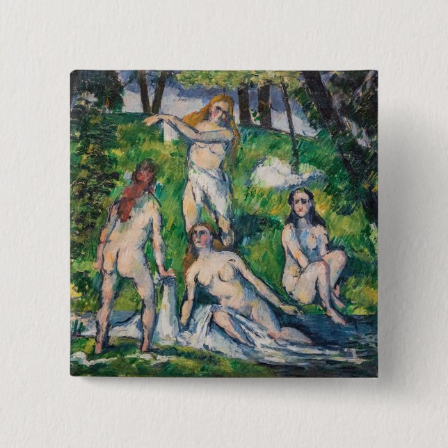 Paul Cezanne - Four Bathers 2 Inch Square Button (Front)