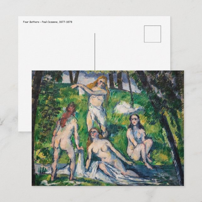 Paul Cezanne - Four Bathers Postcard (Front/Back)
