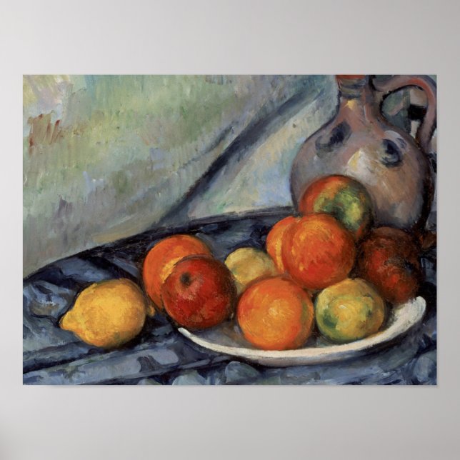 Paul Cezanne - Fruit And A Jug On A Table Poster (Front)