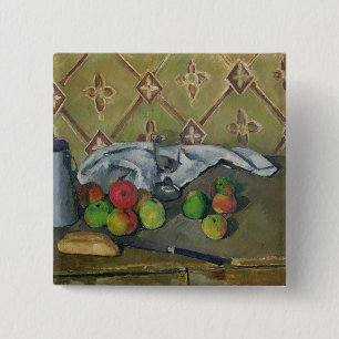 Paul Cezanne Fruit, Serviette and Milk Jug, c.18 2 Inch Square Button