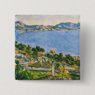 Paul Cezanne - Gulf of Marseille seen from Estaque 2 Inch Square Button