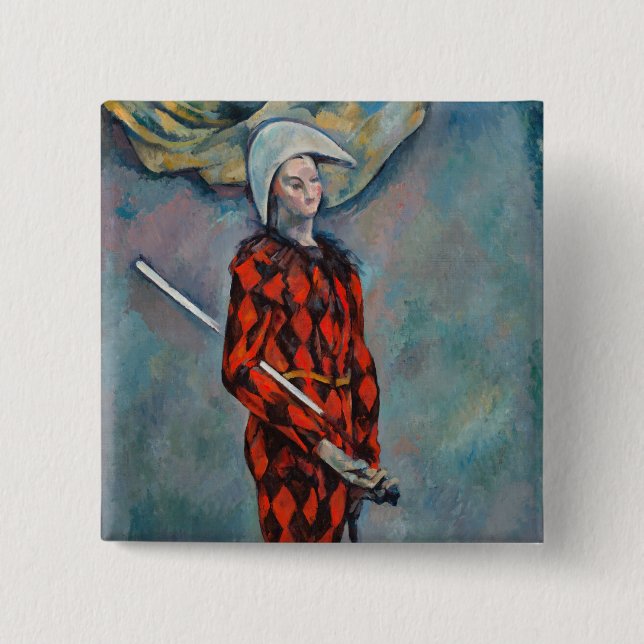 Paul Cezanne - Harlequin 2 Inch Square Button (Front)