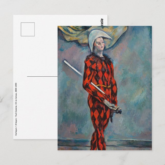 Paul Cezanne - Harlequin Postcard (Front/Back)