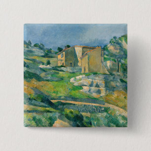 Paul Cezanne - Houses in Provence, Riaux Valley 2 Inch Square Button