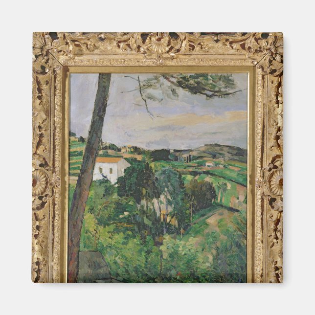 Paul Cezanne | Landscape with red roof or The pine Magnet (Front)