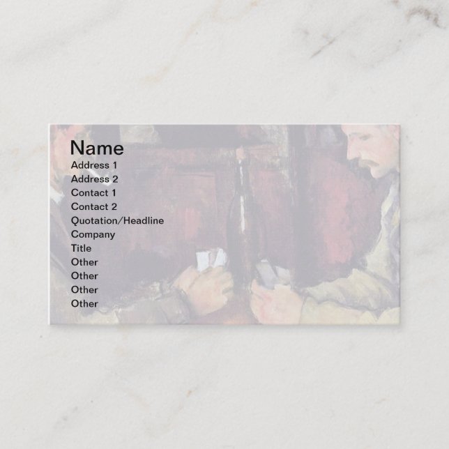 Paul Cezanne - Les Joueurs De Cartes Peinture D'Ar (Devant)